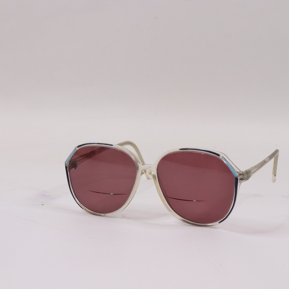 Vintage 70s Clear Acetate Purple Tinted Sunglasses